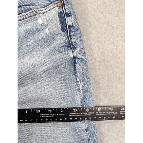 Silver Jeans Co Frisco Straight Crop Jeans Womens 16 Blue Distressed Raw Hem - Picture 5 of 13